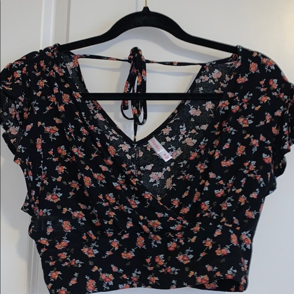 Flower Printed Crop Top